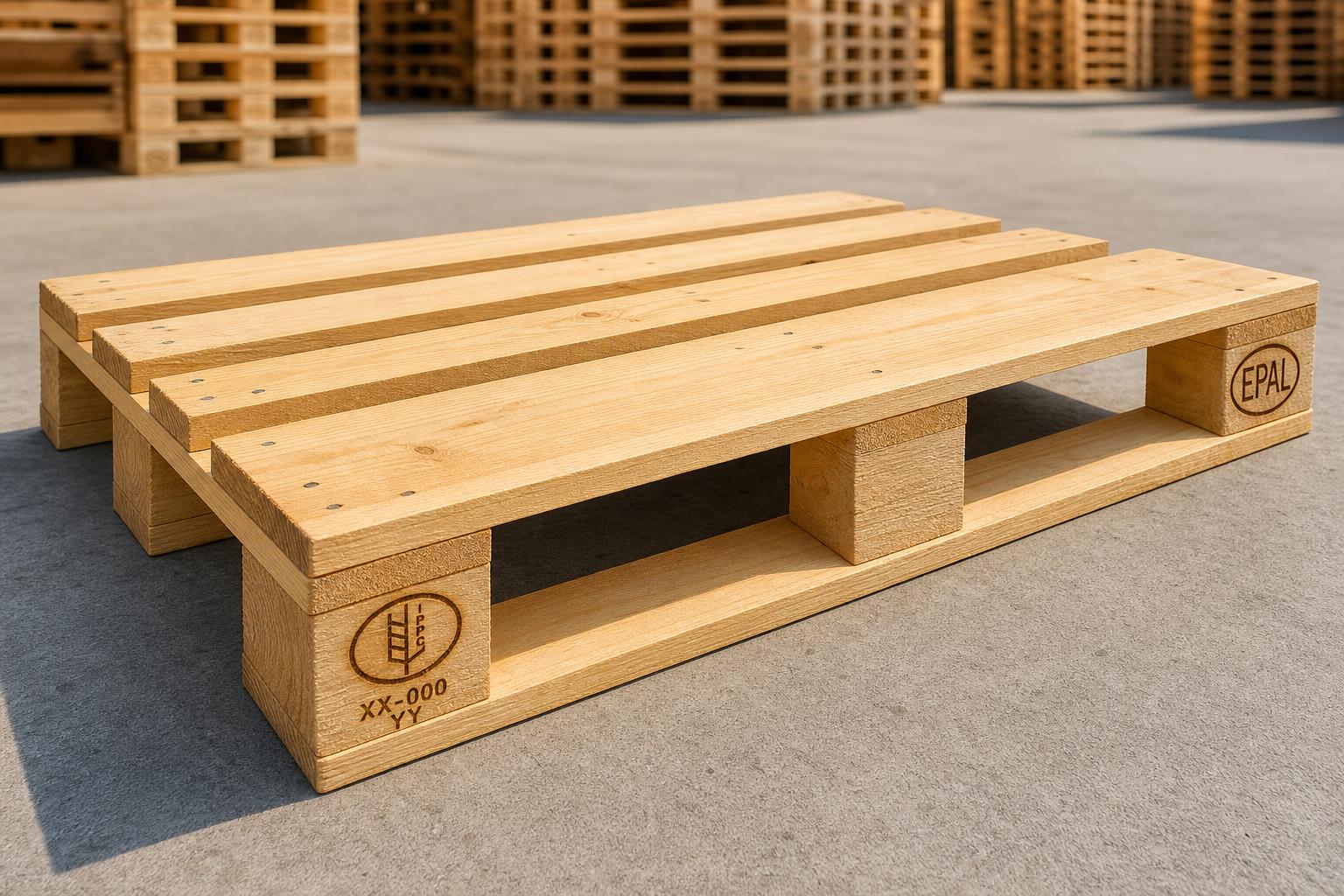 Euro-footprint 1200 x 800mm block pallet with nine wooden blocks